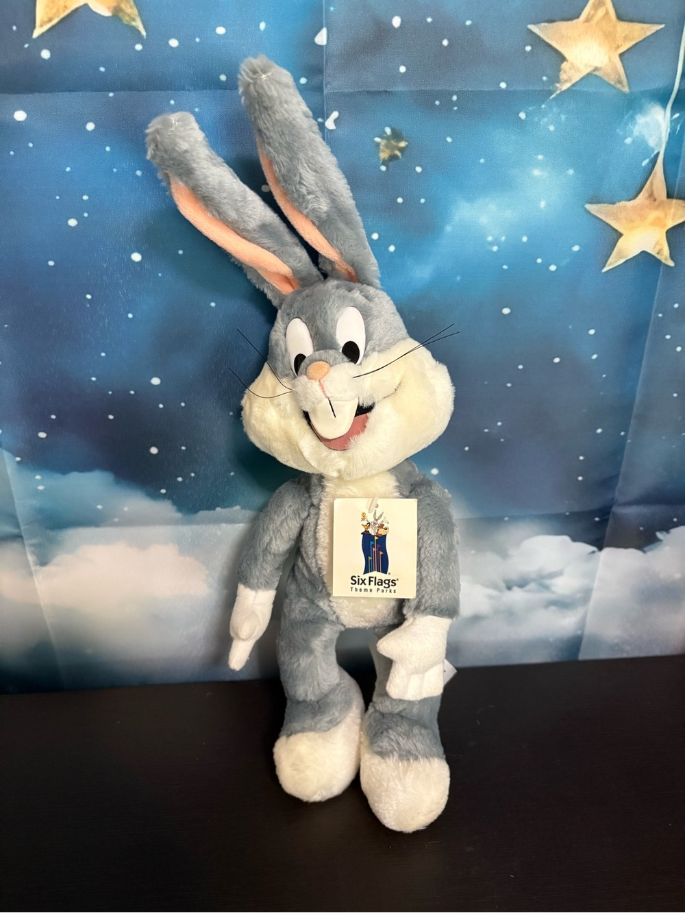 Vintage 1994 Bugs Bunny plush toy. Six Flags. New Old Stock.